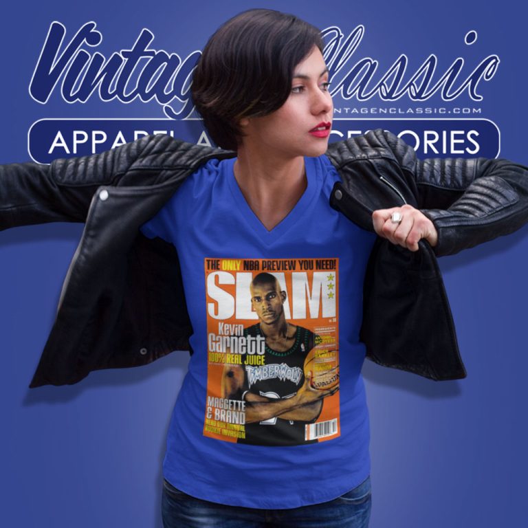 Minnesota Timberwolves Nba Shirt Kevin Garnett Slam Cover V Neck TShirt Minnesota Timberwolves Nba Shirt Kevin Garnett Slam Cover V Neck TShirt