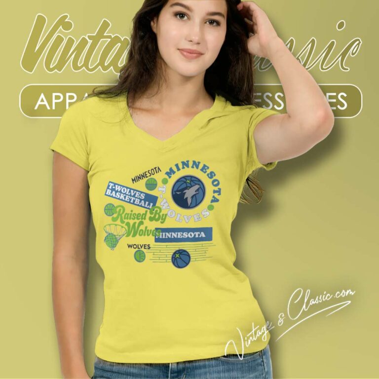 Minnesota Timberwolves Raised By Wolves V Neck TShirt Minnesota Timberwolves Raised By Wolves V Neck TShirt