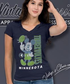 Minnesota Timberwolves Shirt Junk Food Disney Vintage Mickey Baller V Neck TShirt