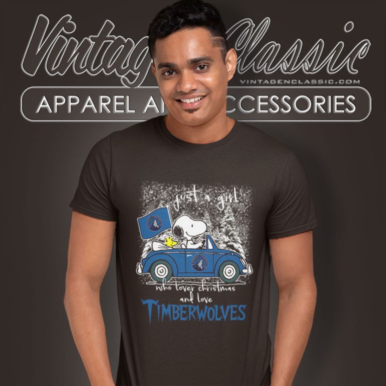 Minnesota Timberwolves Shirt Snoopy And Woodstock Peanuts Just A Girl Who Lover Christmas T Shirt Minnesota Timberwolves Shirt Snoopy And Woodstock Peanuts Just A Girl Who Lover Christmas T Shirt