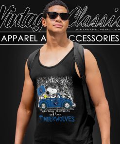 Minnesota Timberwolves Shirt Snoopy And Woodstock Peanuts Just A Girl Who Lover Christmas Tank Top Racerback