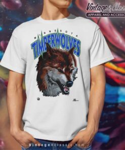Minnesota Timberwolves Wolves Logo NBA White T Shirt