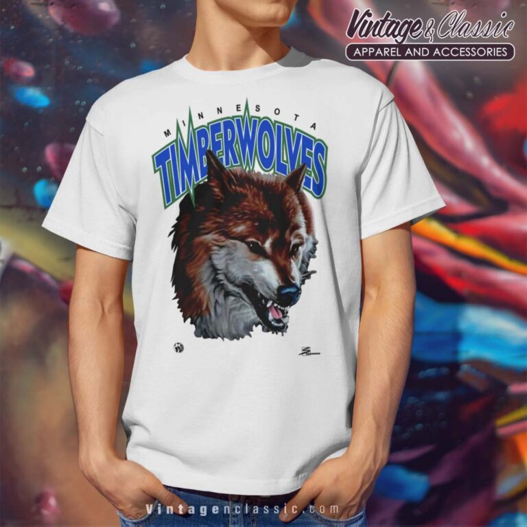 Minnesota Timberwolves Wolves Logo NBA White T Shirt Minnesota Timberwolves Wolves Logo NBA White T Shirt