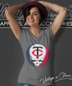 Minnesota Twins Grateful Dead Steal Your Face V Neck TShirt