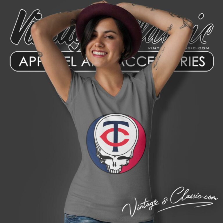 Minnesota Twins Grateful Dead Steal Your Face V Neck TShirt Minnesota Twins Grateful Dead Steal Your Face V Neck TShirt