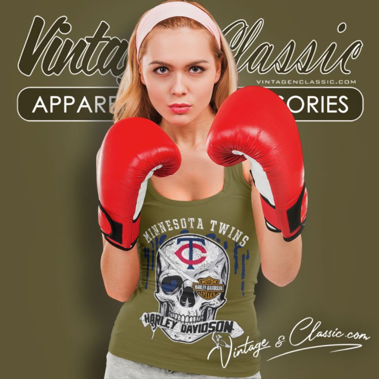 Minnesota Twins Harley Davidson Skull Tank Top Racerback Minnesota Twins Harley Davidson Skull Tank Top Racerback