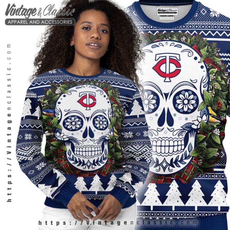 Minnesota Twins Skull Ugly Christmas Sweater Women Ugly Sweater Minnesota Twins Skull Ugly Christmas Sweater Women Ugly Sweater