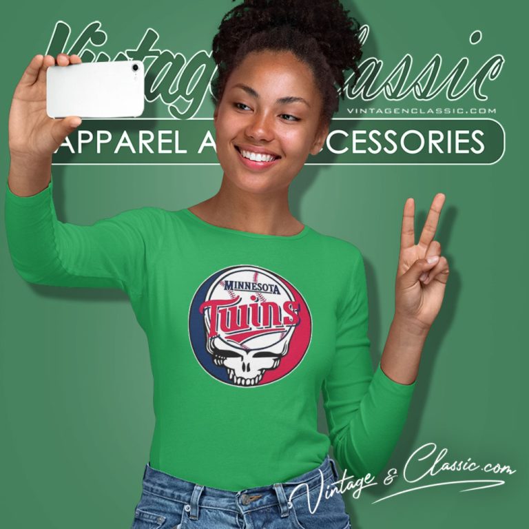 Minnesota Twins The Grateful Dead Baseball Mlb Mashup Long Sleeve Tee Minnesota Twins The Grateful Dead Baseball Mlb Mashup Long Sleeve Tee