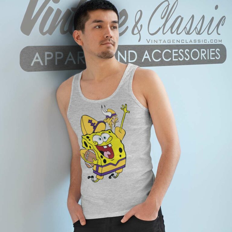 Minnesota Vikings Football Spongebob Tank Top Racerback Minnesota Vikings Football Spongebob Tank Top Racerback