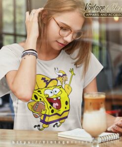 Minnesota Vikings Football Spongebob Women TShirt