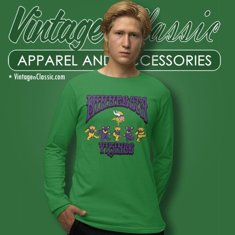 Minnesota Vikings Grateful Dead Dancing Bears Long Sleeve Tee Minnesota Vikings Grateful Dead Dancing Bears Long Sleeve Tee