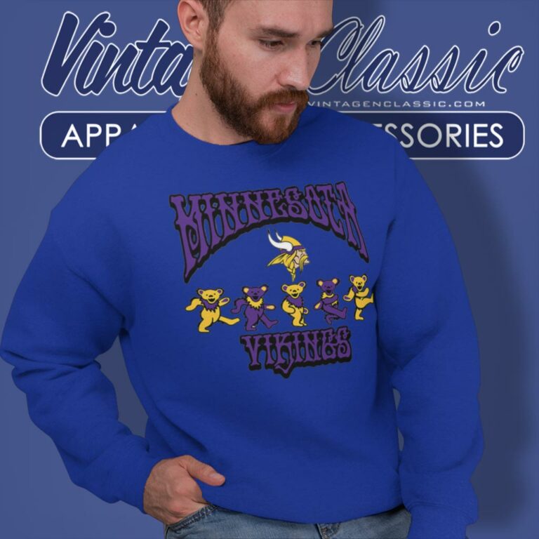 Minnesota Vikings Grateful Dead Dancing Bears Sweatshirt Minnesota Vikings Grateful Dead Dancing Bears Sweatshirt
