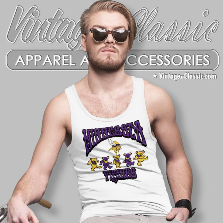 Minnesota Vikings Grateful Dead Dancing Bears Tank Top Racerback Minnesota Vikings Grateful Dead Dancing Bears Tank Top Racerback