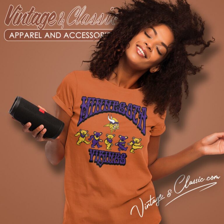 Minnesota Vikings Grateful Dead Dancing Bears Women T Shirt Minnesota Vikings Grateful Dead Dancing Bears Women T Shirt