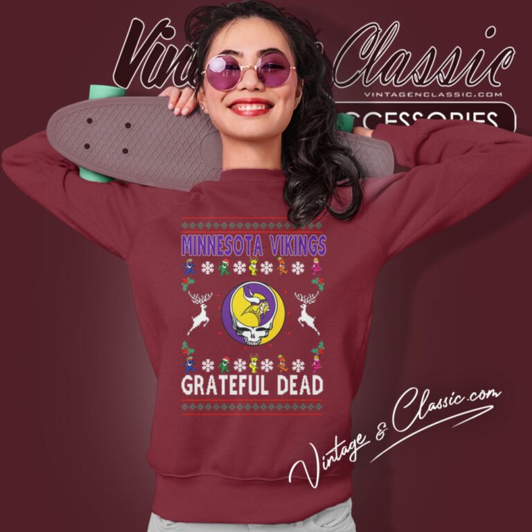 Minnesota Vikings Grateful Dead Ugly Christmas Sweatshirt Minnesota Vikings Grateful Dead Ugly Christmas Sweatshirt