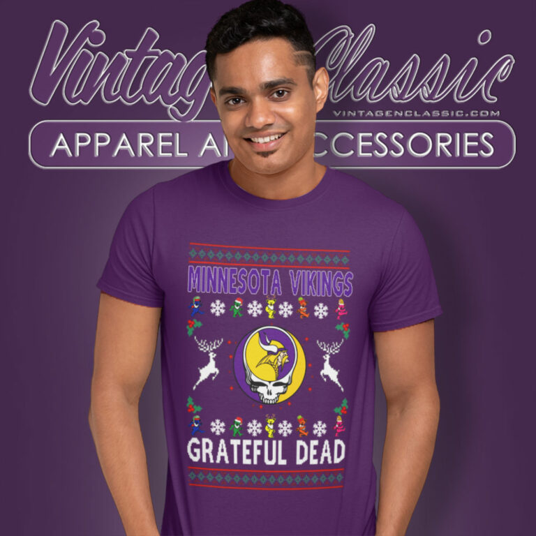 Minnesota Vikings Grateful Dead Ugly Christmas T Shirt Minnesota Vikings Grateful Dead Ugly Christmas T Shirt