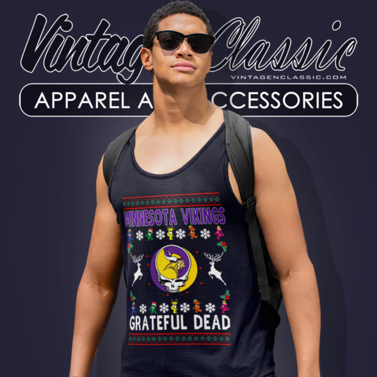 Minnesota Vikings Grateful Dead Ugly Christmas Tank Top Racerback Minnesota Vikings Grateful Dead Ugly Christmas Tank Top Racerback