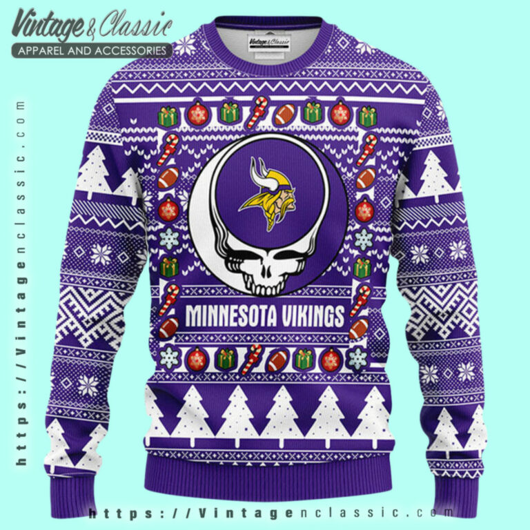 Minnesota Vikings Grateful Dead Ugly Sweater Ugly Christmas Sweater Minnesota Vikings Grateful Dead Ugly Sweater Ugly Christmas Sweater