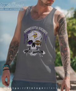 Minnesota Vikings Harley Daivsion Skull Tank Top Racerback