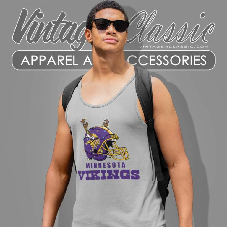 Minnesota Vikings Helmet Deer Antlers Tank Top Racerback Minnesota Vikings Helmet Deer Antlers Tank Top Racerback
