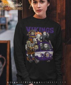 Minnesota Vikings Horror Movies Characters Halloween Shirt Sweatshirt
