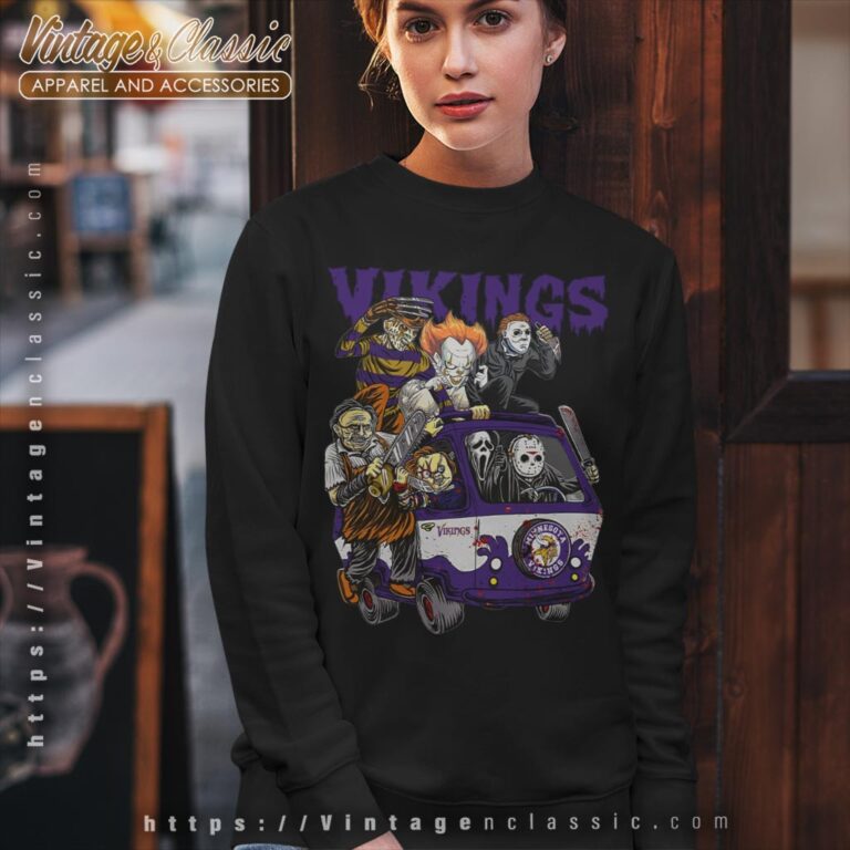 Minnesota Vikings Horror Movies Characters Halloween Shirt Sweatshirt Minnesota Vikings Horror Movies Characters Halloween Shirt Sweatshirt