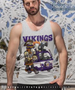 Minnesota Vikings Horror Movies Characters Halloween Shirt Tank Top Racerback