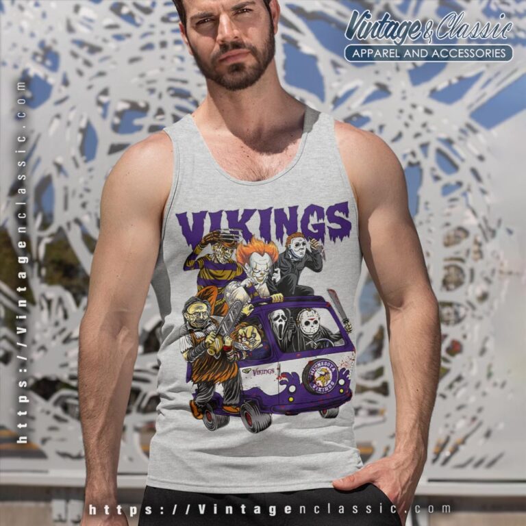 Minnesota Vikings Horror Movies Characters Halloween Shirt Tank Top Racerback Minnesota Vikings Horror Movies Characters Halloween Shirt Tank Top Racerback