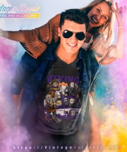 Minnesota Vikings Horror Movies Characters Halloween Shirt V Neck TShirt