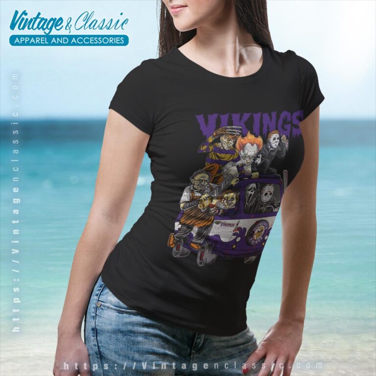 Minnesota Vikings Horror Movies Characters Halloween Shirt Women T shirt Minnesota Vikings Horror Movies Characters Halloween Shirt Women T shirt