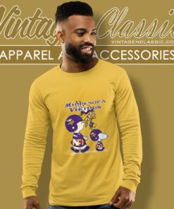 Minnesota Vikings Lets Play Football Together Snoopy Shirt Long Sleeve Tee