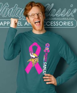Minnesota Vikings Nfl Crush Cancer 2023 Long Sleeve Tee