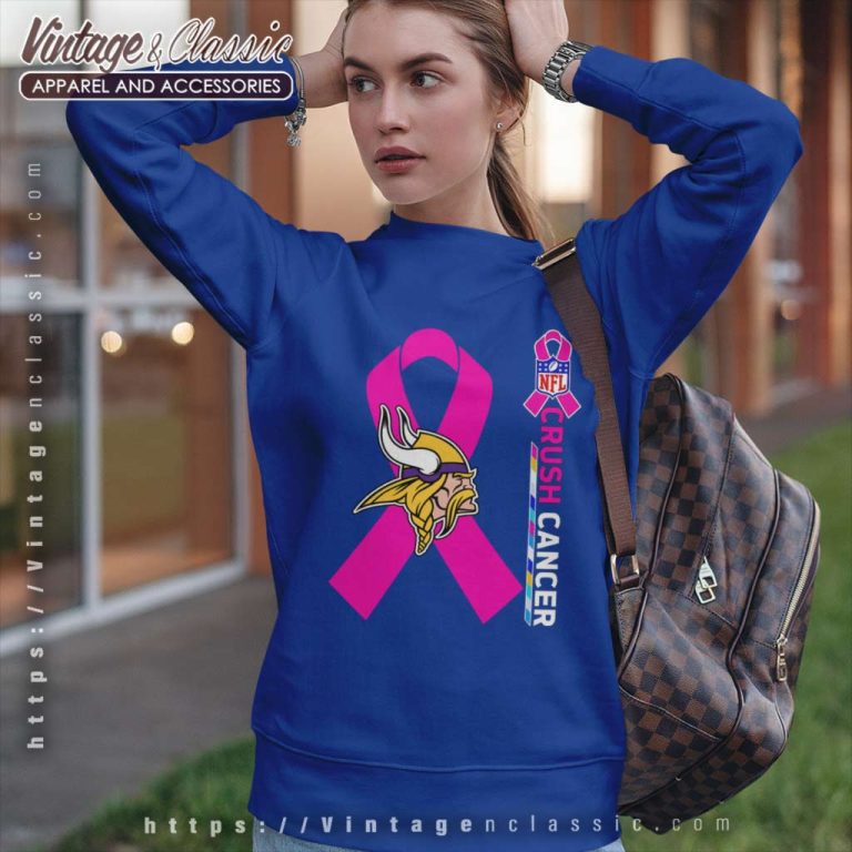 Minnesota Vikings Nfl Crush Cancer 2023 Sweatshirt Minnesota Vikings Nfl Crush Cancer 2023 Sweatshirt