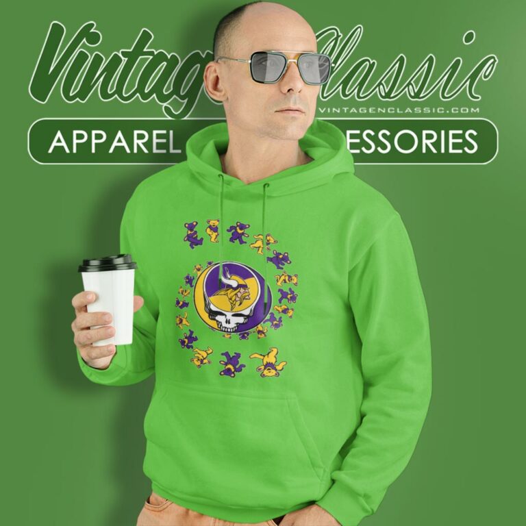 Minnesota Vikings Nfl Grateful Dancing Bears Hoodie Minnesota Vikings Nfl Grateful Dancing Bears Hoodie