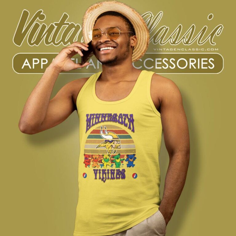 Minnesota Vikings Nfl Grateful Dancing Bears Retro Tank Top Racerback Minnesota Vikings Nfl Grateful Dancing Bears Retro Tank Top Racerback