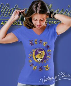 Minnesota Vikings Nfl Grateful Dancing Bears Shirt 5 Minnesota Vikings Nfl Grateful Dancing Bears V Neck TShirt