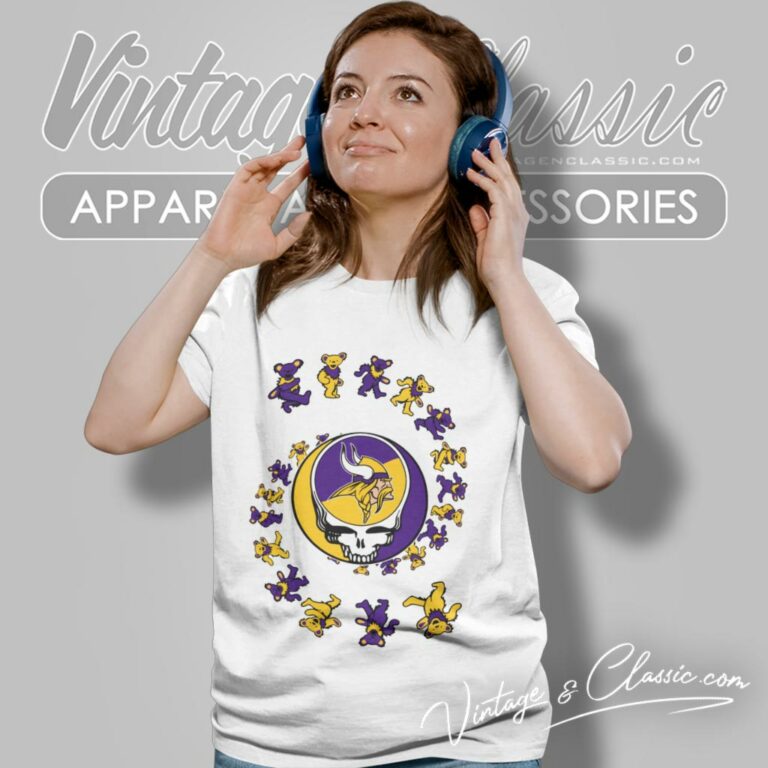 Minnesota Vikings Nfl Grateful Dancing Bears Women T Shirt Minnesota Vikings Nfl Grateful Dancing Bears Women T Shirt
