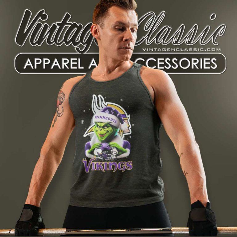 Minnesota Vikings Santa Grinch Christmas Love Tank Top Racerback Minnesota Vikings Santa Grinch Christmas Love Tank Top Racerback