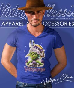 Minnesota Vikings Santa Grinch Christmas Love V Neck TShirt