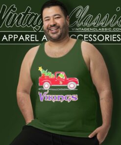 Minnesota Vikings Santa Grinch Driving Truck Christmas Tank Top Racerback