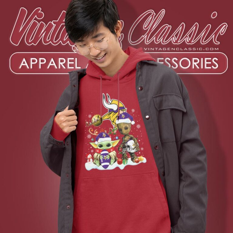 Minnesota Vikings Shirt Baby Yoda And Groot Santa Christmas Hoodie Minnesota Vikings Shirt Baby Yoda And Groot Santa Christmas Hoodie