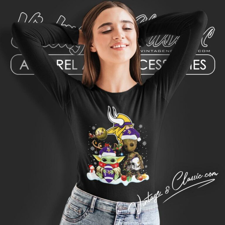 Minnesota Vikings Shirt Baby Yoda And Groot Santa Christmas Long Sleeve Tee Minnesota Vikings Shirt Baby Yoda And Groot Santa Christmas Long Sleeve Tee