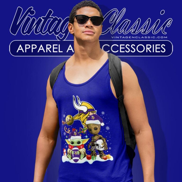 Minnesota Vikings Shirt Baby Yoda And Groot Santa Christmas Tank Top Racerback Minnesota Vikings Shirt Baby Yoda And Groot Santa Christmas Tank Top Racerback