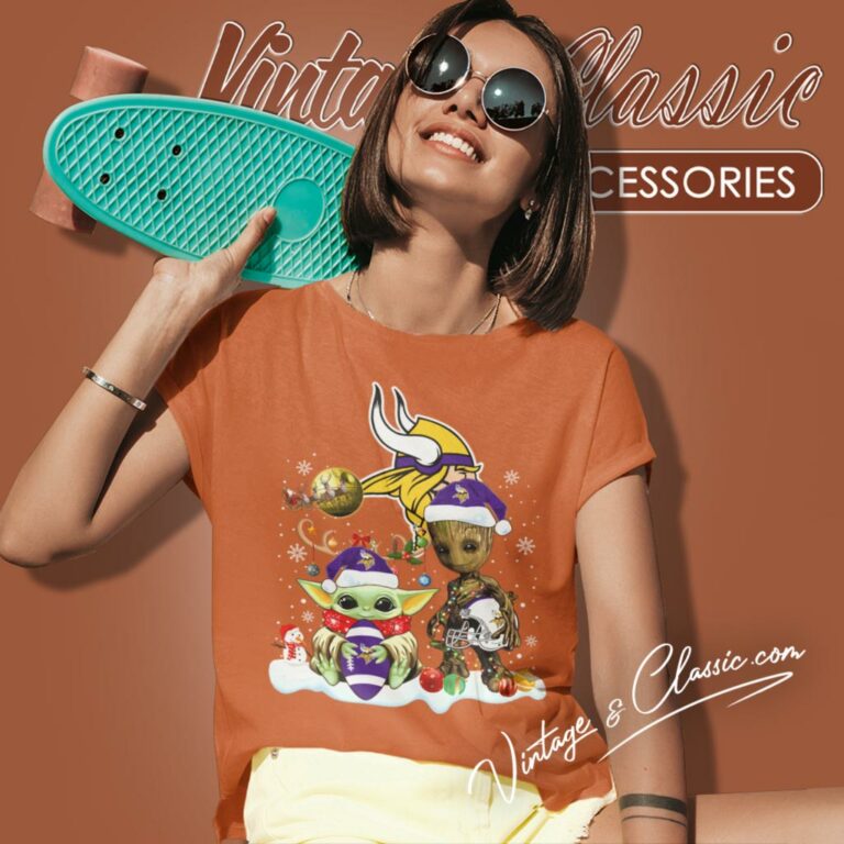 Minnesota Vikings Shirt Baby Yoda And Groot Santa Christmas Women T Shirt Minnesota Vikings Shirt Baby Yoda And Groot Santa Christmas Women T Shirt