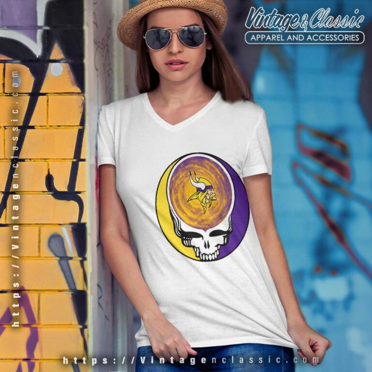 Minnesota Vikings Shirt Nfl Grateful Dead Logo V Neck TShirt Minnesota Vikings Shirt Nfl Grateful Dead Logo V Neck TShirt
