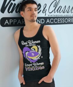 Minnesota Vikings Shirt Real Women Love Football Smart Women Love Tank Top Racerback