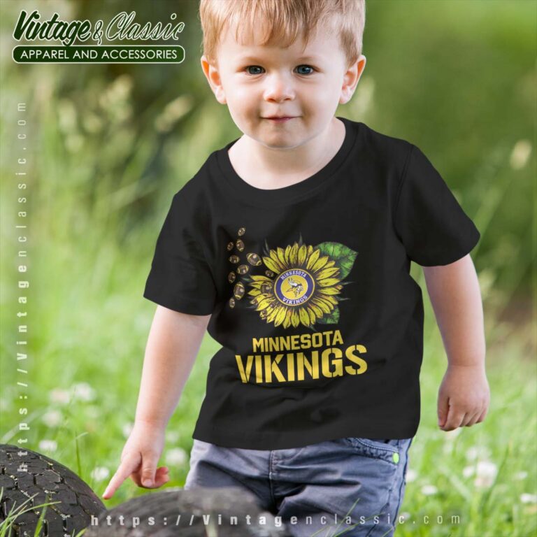 Minnesota Vikings Sunflower Logo Kids T Shirt Minnesota Vikings Sunflower Logo Kids T Shirt