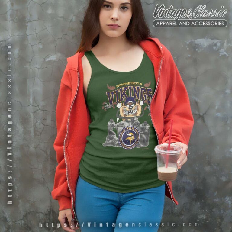Minnesota Vikings Tazmanian Devil Tank Top Racerback Minnesota Vikings Tazmanian Devil Tank Top Racerback