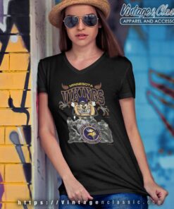 Minnesota Vikings Tazmanian Devil V Neck TShirt