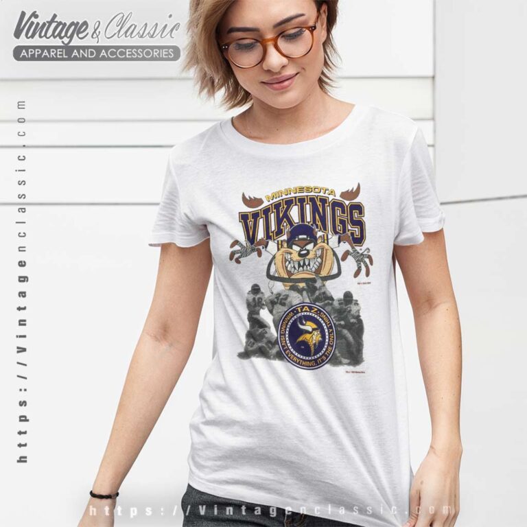 Minnesota Vikings Tazmanian Devil Women TShirt Minnesota Vikings Tazmanian Devil Women TShirt